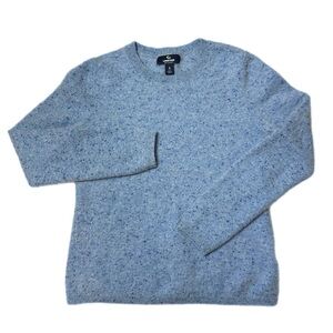 Lands' End Women’s 100% Donegal Flecked Cashmere Blue Sweater Size S